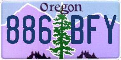 OR license plate 886BFY