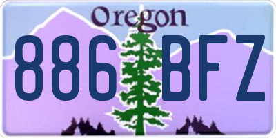 OR license plate 886BFZ