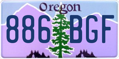 OR license plate 886BGF