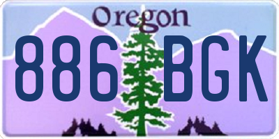 OR license plate 886BGK