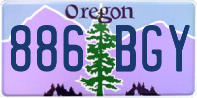 OR license plate 886BGY