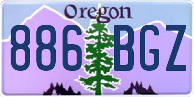 OR license plate 886BGZ
