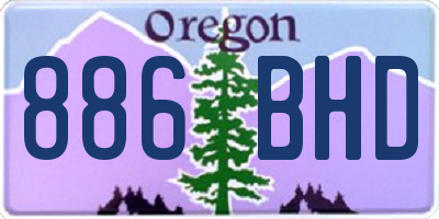 OR license plate 886BHD
