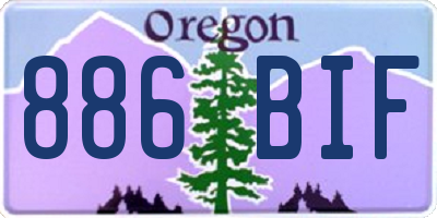 OR license plate 886BIF
