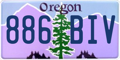 OR license plate 886BIV