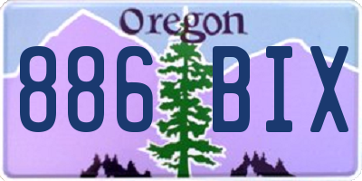 OR license plate 886BIX