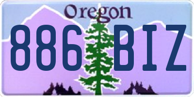 OR license plate 886BIZ