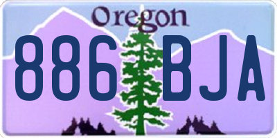 OR license plate 886BJA