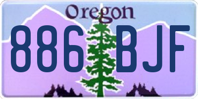 OR license plate 886BJF