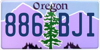 OR license plate 886BJI