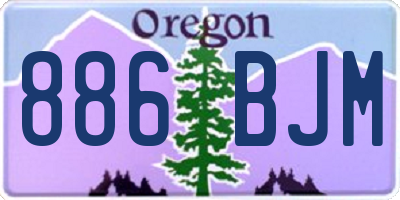OR license plate 886BJM