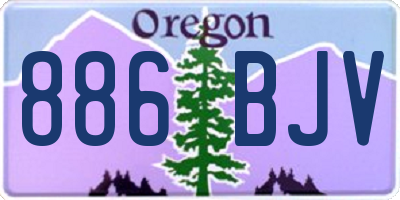 OR license plate 886BJV