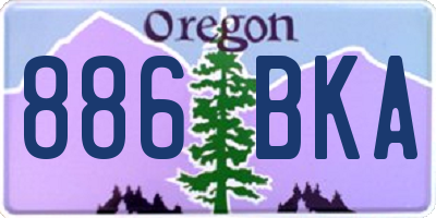 OR license plate 886BKA