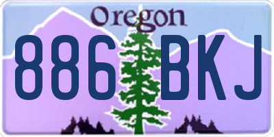 OR license plate 886BKJ