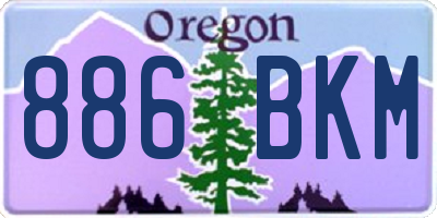 OR license plate 886BKM