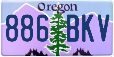 OR license plate 886BKV