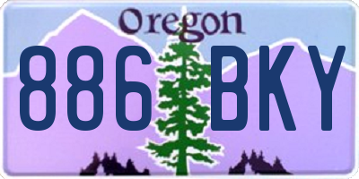 OR license plate 886BKY