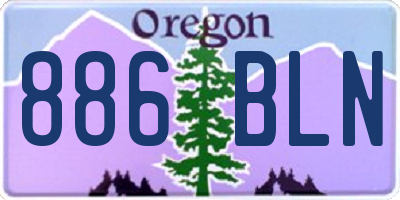 OR license plate 886BLN