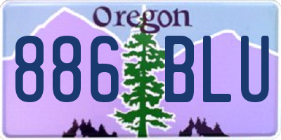 OR license plate 886BLU