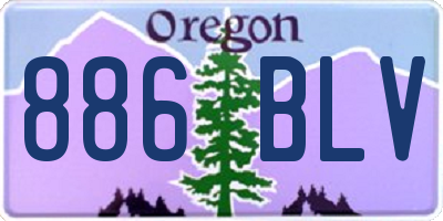 OR license plate 886BLV