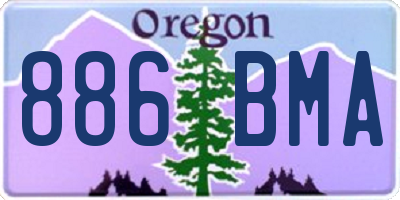 OR license plate 886BMA