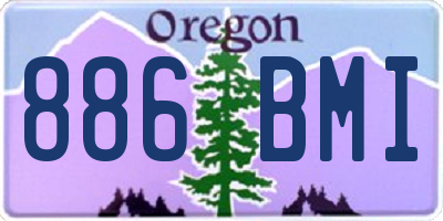 OR license plate 886BMI
