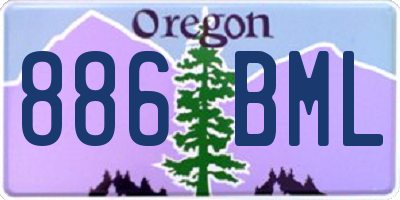 OR license plate 886BML