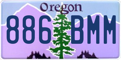 OR license plate 886BMM