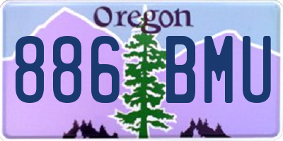 OR license plate 886BMU