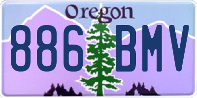 OR license plate 886BMV