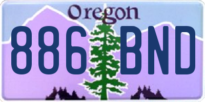 OR license plate 886BND