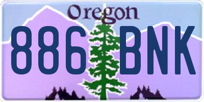 OR license plate 886BNK