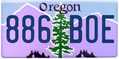 OR license plate 886BOE