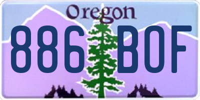 OR license plate 886BOF