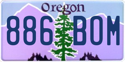 OR license plate 886BOM