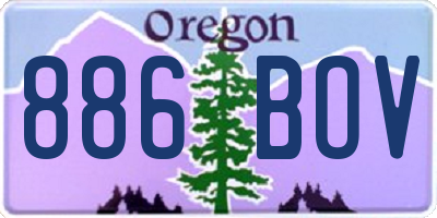 OR license plate 886BOV