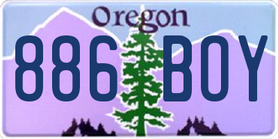 OR license plate 886BOY