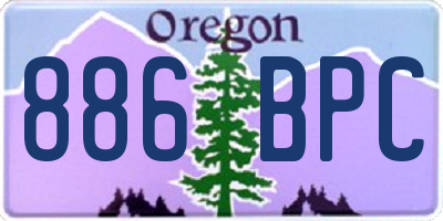 OR license plate 886BPC
