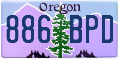 OR license plate 886BPD