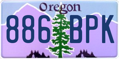 OR license plate 886BPK