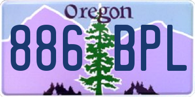 OR license plate 886BPL