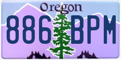 OR license plate 886BPM