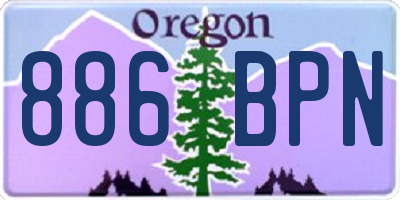 OR license plate 886BPN