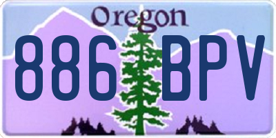 OR license plate 886BPV
