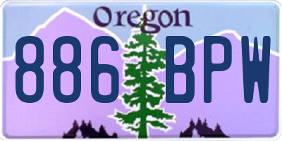 OR license plate 886BPW