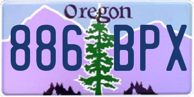 OR license plate 886BPX