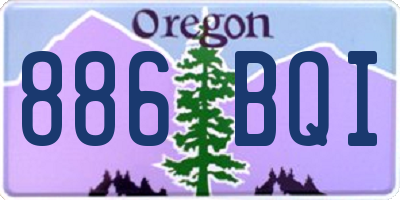 OR license plate 886BQI