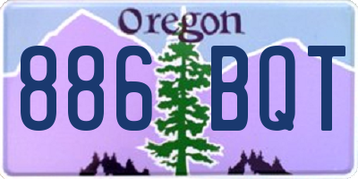 OR license plate 886BQT