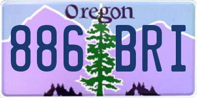 OR license plate 886BRI