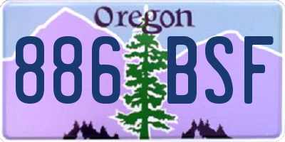 OR license plate 886BSF
